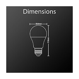 Ampoule Led A60 Dimmable, Culot E27, 9w Cons. (60w Eq.), Lumière Blanc Neutre