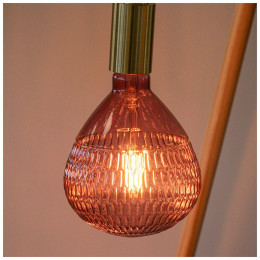 Ampoule Led Déco Ballon Rose, Culot E27, 4w Cons., 300 Lumens, Lumière Blanc Chaud