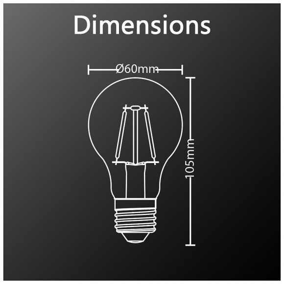 Ampoule Led A60, Culot E27, 3,8w Cons. (n.c Eq.), Lumière Noire