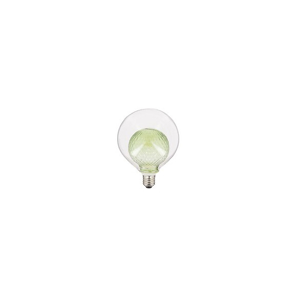 Ampoule Déco Led, Double Verre Vert, G125, Culot E27, 4w Cons. 2700k Blanc Chaud