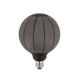 Ampoule Déco Led Filament, Aspect Aiguilles De Pin Noir, G125, Culot E27, 4w Cons. 2700k Blanc Chaud