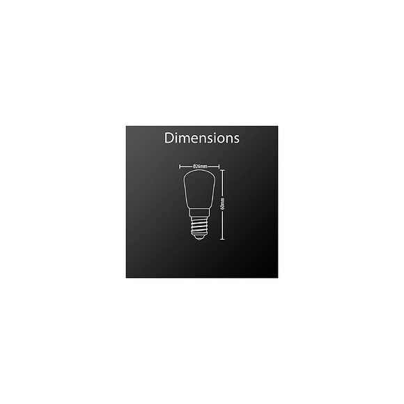 Ampoule Led T26, Culot E14, 2w Cons. (15w Eq.), Lumière Blanc Chaud