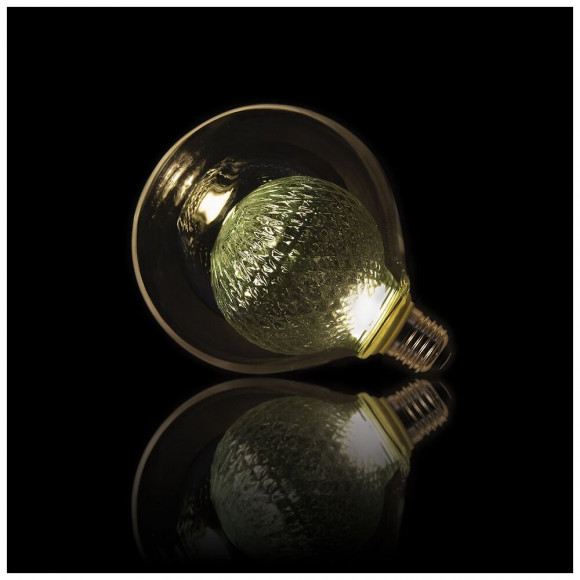 Ampoule Déco Led, Double Verre Vert, G125, Culot E27, 4w Cons. 2700k Blanc Chaud