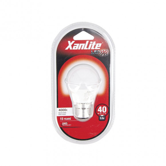 Ampoule Led P45, Culot B22, 5,3w Cons. (40w Eq.), Lumière Blanc Neutre