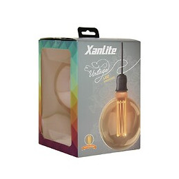 Ampoule Led Déco Hologramme Globe (g125) Au Verre Ambré, Culot E27, 4w Cons., 200 Lumens, Lumière Blanc Chaud