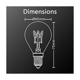 Ampoule Led (p45) / Vintage, Culot E14, 4w Cons. (18w Eq.), 180 Lumens, Lumière Blanc Chaud