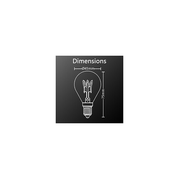 Ampoule Led (p45) / Vintage, Culot E14, 4w Cons. (18w Eq.), 180 Lumens, Lumière Blanc Chaud