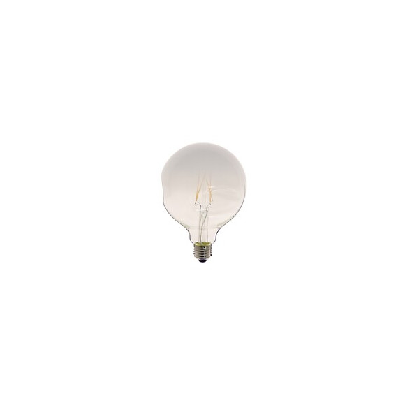Ampoule Led Globe (g125) Irrégulière Au Verre Lacté, Culot E27, 6w Cons. (48w Eq.), 600 Lumens, Lumière Blanc Chaud