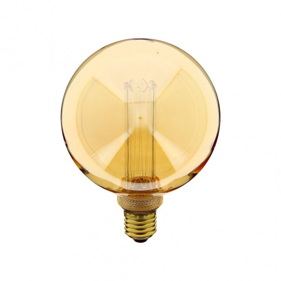 Ampoule Led Déco Hologramme Globe (g125) Au Verre Ambré, Culot E27, 4w Cons., 200 Lumens, Lumière Blanc Chaud