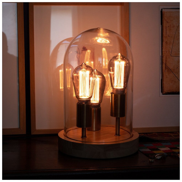 Ampoule Led Déco Hologramme Edison Au Verre Fumé, Culot E27, 4w Cons., 100 Lumens, Lumière Blanc Chaud