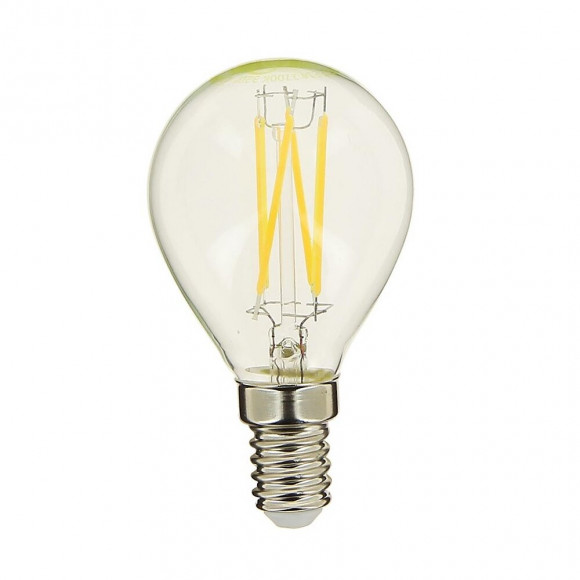 Lot X2 Ampoules À Filament Led Edf, Sphériques, Culot E14, Conso 4w Eq. 40w, Blanc Chaud