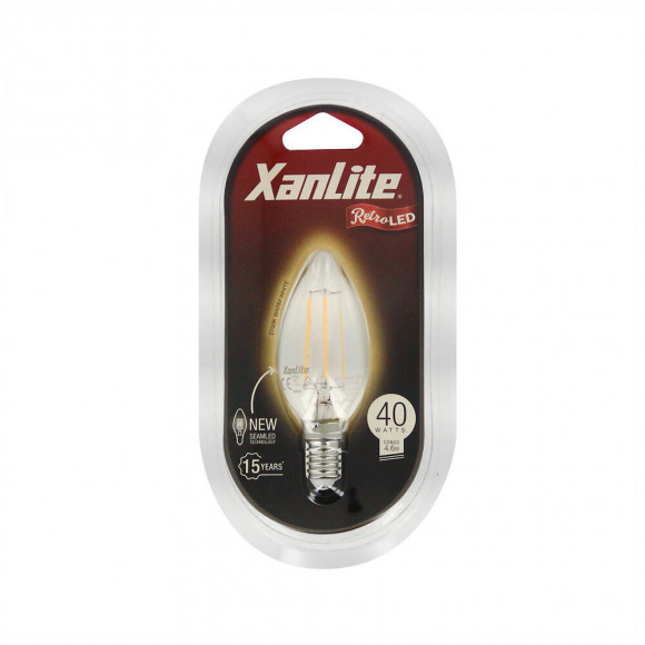 Ampoule À Filament Led Flamme, Culot E14, 4w Cons. (40w Eq.), Lumière Blanc Chaud