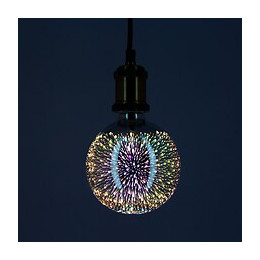 Ampoule Led Déco 3d (g125), Aspect Fireworks, Culot E27, 3,8w Cons.