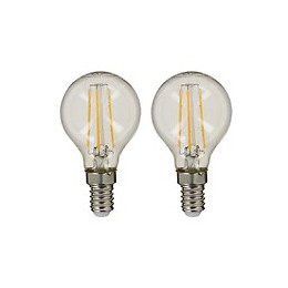 Lot De 2 Ampoules À Filament Led P45, Culot E14, 4w Cons. (40w Eq.) - Lumière Blanc Chaud