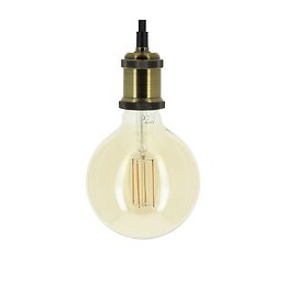 Ampoule Led Déco Globe (g125) / Vintage Au Verre Ambré, Culot E27, 7w Cons. (50w Eq.), 638 Lumens, Lumière Blanc Chaud