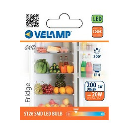 Ampoule Led Smd, St26, 3w / 200lm, Culot E14, 3000k. Spécial Réfrigérateur