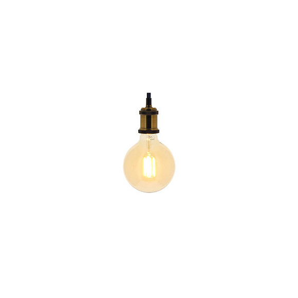 Ampoule Led Déco Globe (g125) / Vintage Au Verre Ambré, Culot E27, 7w Cons. (50w Eq.), 638 Lumens, Lumière Blanc Chaud