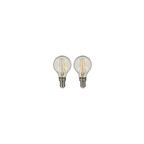 Lot De 2 Ampoules À Filament Led P45, Culot E14, 4w Cons. (40w Eq.) - Lumière Blanc Chaud