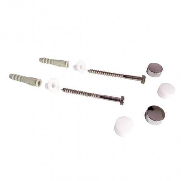 2 Fixations Cuvette Wc/bidet 6x70 Chevilles + Capuchons