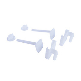 Fixation D'abattant Wc Avec 2 Vis À Têtes Carrées, 2 Écrous Et 2 Plaquette - Plastique