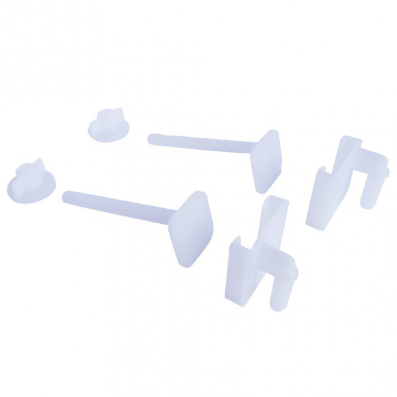 Fixation D'abattant Wc Avec 2 Vis À Têtes Carrées, 2 Écrous Et 2 Plaquette - Plastique