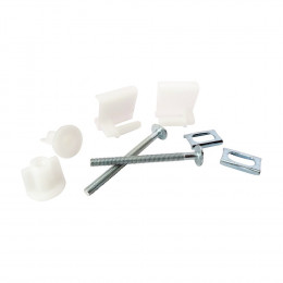 Fixation D'abattant Wc 2 Plaques Métal, 2 Écrous,  2 Glissières, Longueur 75mm