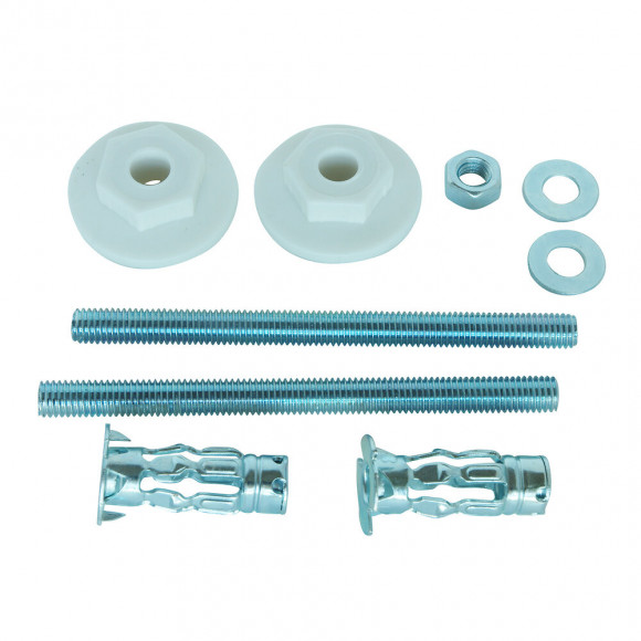 2 Fixations Lavabo Paroi Creuse 8x50 + Chevilles