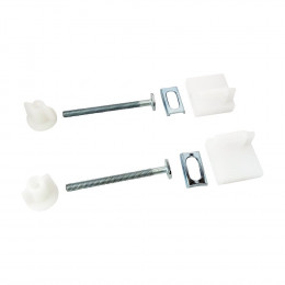 Fixation D'abattant Wc 2 Plaques Métal, 2 Écrous,  2 Glissières, Longueur 75mm