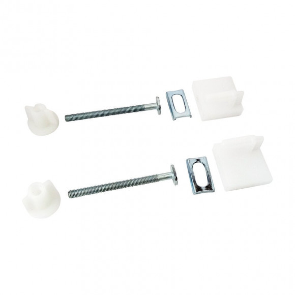 Fixation D'abattant Wc 2 Plaques Métal, 2 Écrous,  2 Glissières, Longueur 75mm