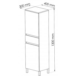 Colonne À Poser Lancelo - L40cm - Gris Foncé - Mélaminé - Livré Monté