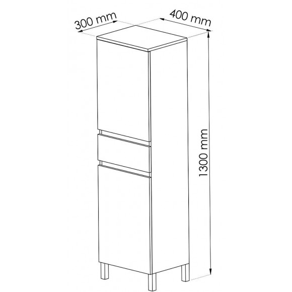 Colonne À Poser Lancelo - L40cm - Gris Foncé - Mélaminé - Livré Monté
