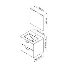 Façades De Tiroir Mixy - Lot De 2 - 60cm - Bleu - Laqué - Livré En Kit
