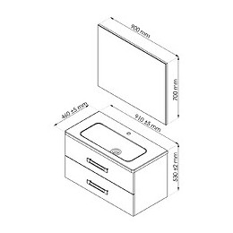 Meuble À Suspendre Lenca - L90cm - Bois Miel - Mélaminé - Livré Monté