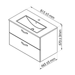 Ensemble Caisson + Vasque Mixy - 80cm - Blanc - Mélaminé - Livré En Kit