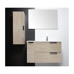 Demi-colonne À Suspendre Robin - L30cm - Chêne Clair - Mélaminé - Livré En Kit