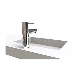 Plan Vasque À Suspendre Liceo - 140cm - Solid Surface - Avec Trop Plein Et Bonde