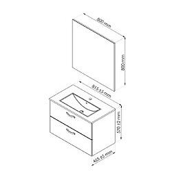 Façades De Tiroir Mixy - Lot De 2 - 80cm - Sable - Laqué - Livré En Kit