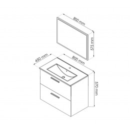 Meuble À Poser Aruba - 80cm - Blanc - Laqué - Livré En Kit