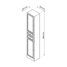 Colonne À Poser Tolede - 35cm - Taupe - Pvc Brillant - Livré En Kit