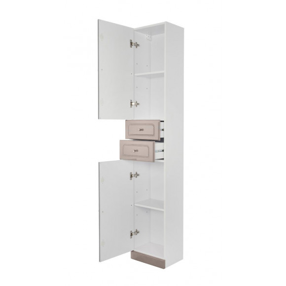 Colonne À Poser Tolede - 35cm - Taupe - Pvc Brillant - Livré En Kit