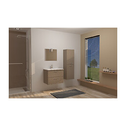 Meuble À Suspendre Obvio S+ - L60cm - Taupe - Mélaminé - Livré Monté - One Pack