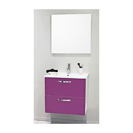 Façades De Tiroir Mixy - Lot De 2 - 60cm - Aubergine - Laqué - Livré En Kit