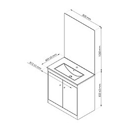Meuble À Poser Abby - 80cm - Blanc - Laqué - Livré Monté