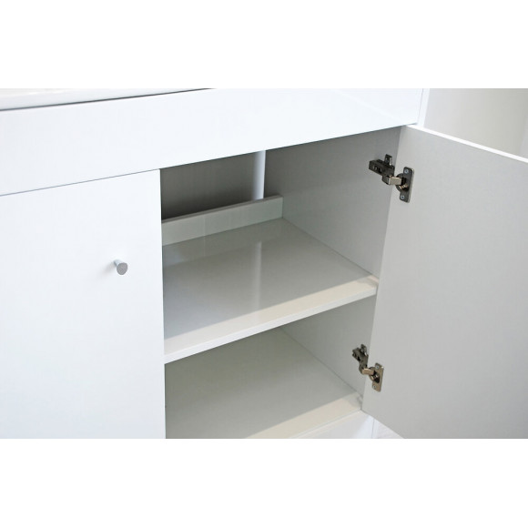 Meuble À Poser Abby - 80cm - Blanc - Laqué - Livré Monté