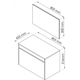 Meuble À Suspendre Maple - L80cm - Chêne Gris - Mélaminé - Livré Monté
