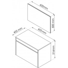 Meuble À Suspendre Maple - L60cm - Chêne Gris - Mélaminé - Livré Monté