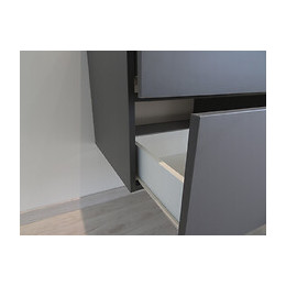 Meuble À Suspendre Obvio S+ - L80cm - Gris - Mélaminé - Livré Monté - One Pack