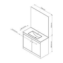 Meuble À Poser Abby - 100cm - Blanc - Laqué - Livré Monté