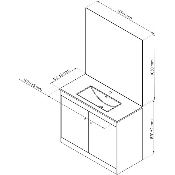 Meuble À Poser Abby - 100cm - Blanc - Laqué - Livré Monté