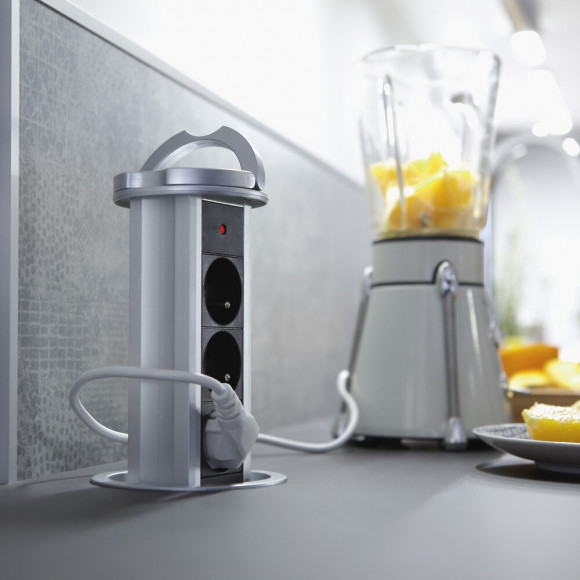 Bloc 3 Prises 16a 2p+t Escamotable Câblé Ho5vv-f 3g1 -1,60m - Zenitech